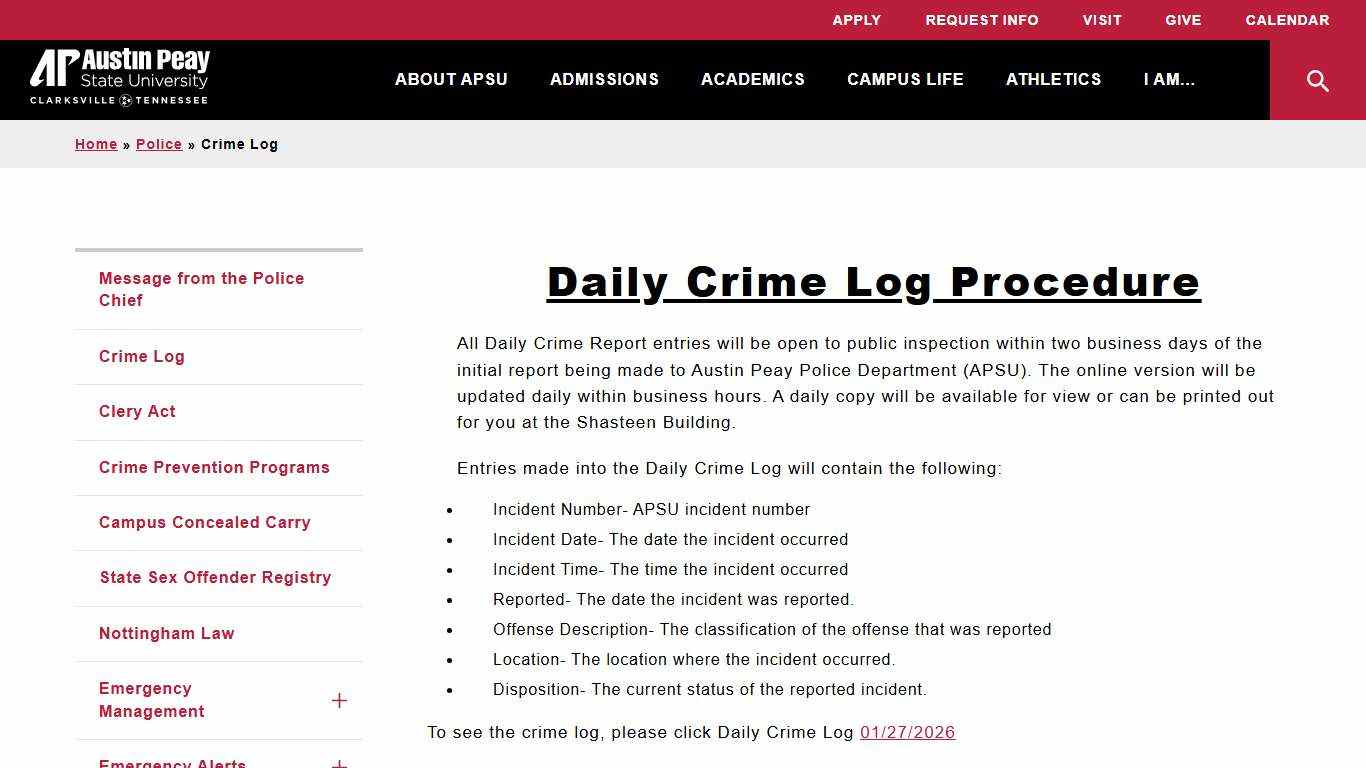 Crime Log