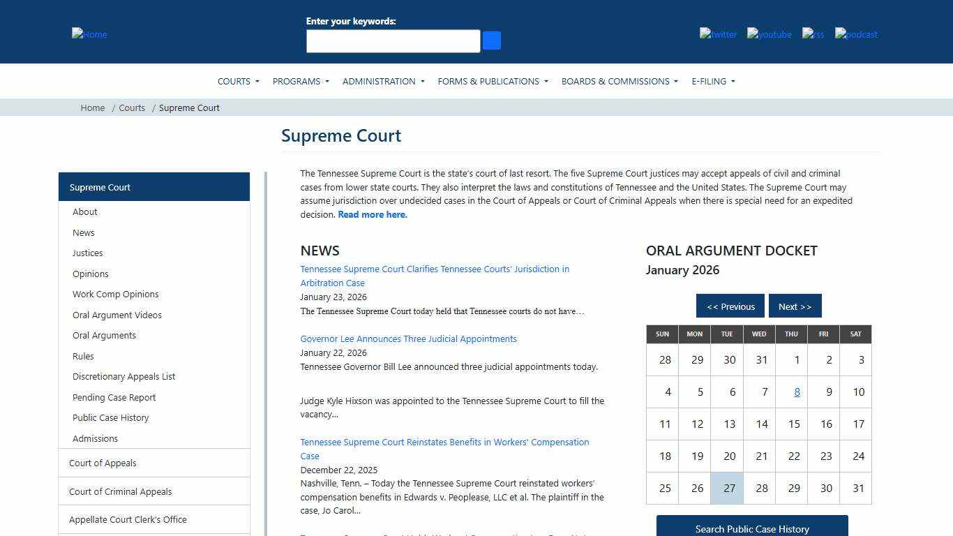 Supreme Court Tennessee Administrative Office of the Courts